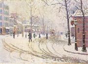 Paul Signac Le boulevard de Clichy, la neige Spain oil painting artist